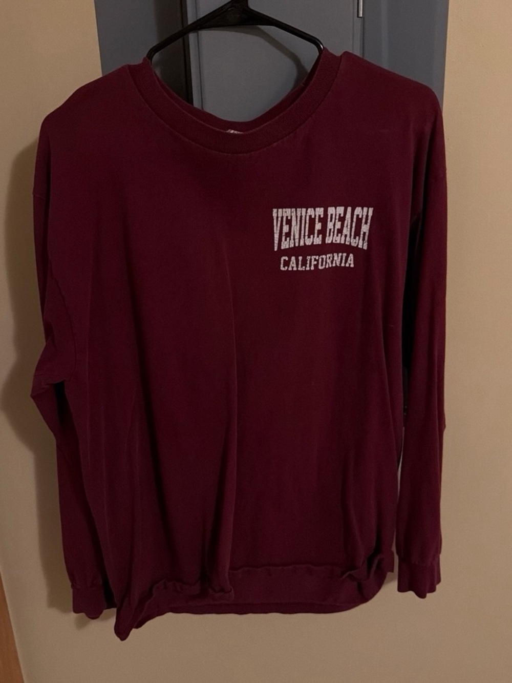 Venice Beach California Crewneck Sweatshirt - Maroon